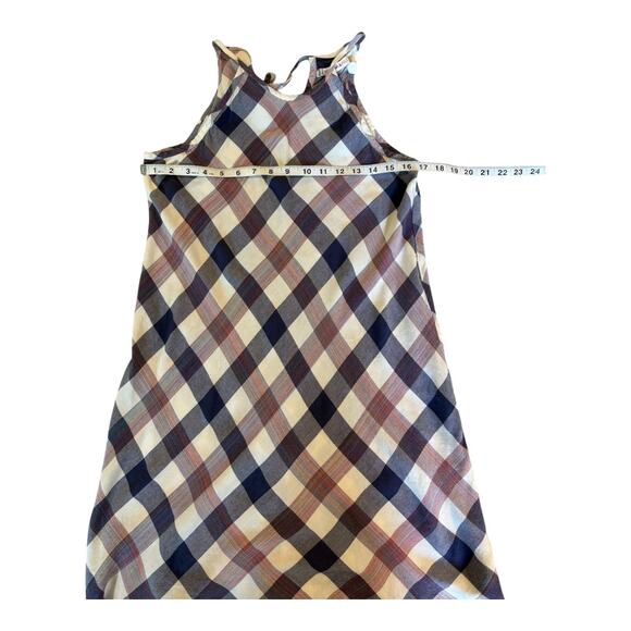 Chelsea & Violet Women’s Small Plaid Sleeveless Tank Dress/Tunic Halter Fringe - Picture 6 of 8